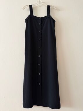 Everlane dress button front adjustable straps midi maxi